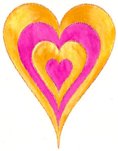 Hearts Fuschia Gold